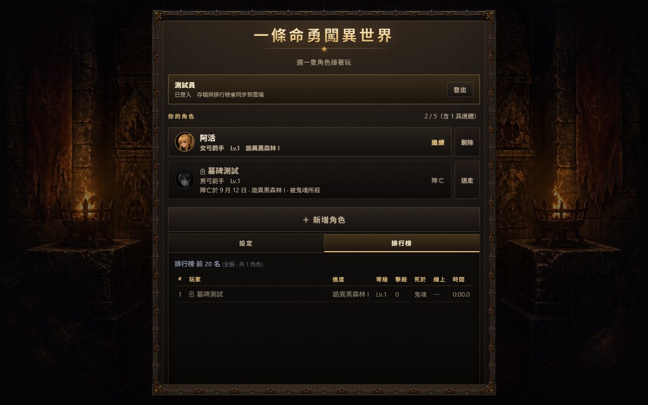 即時排行榜畫面，已死亡的角色那一列呈現灰色